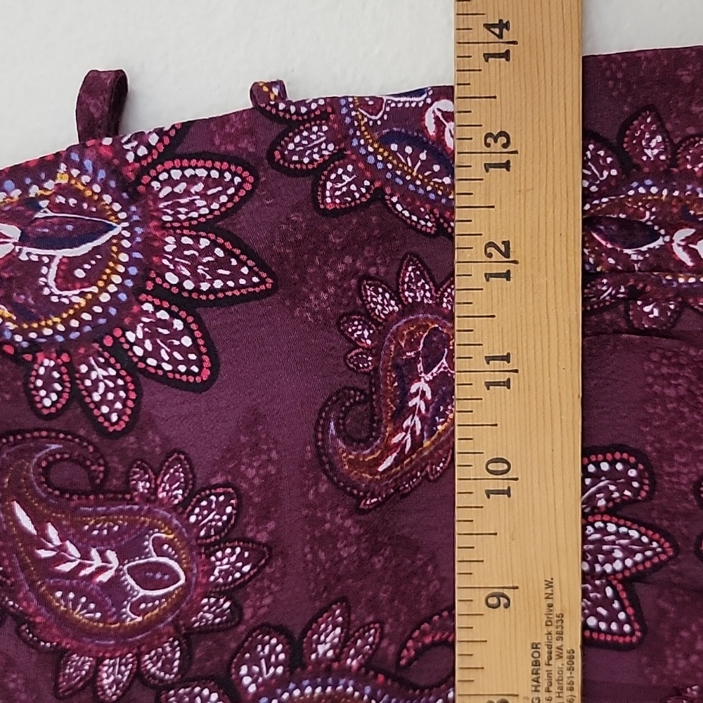 Forever 21 Wine Colored Paisley Print Mini Dress Or Tunic Top Junior S - Picture 16 of 16